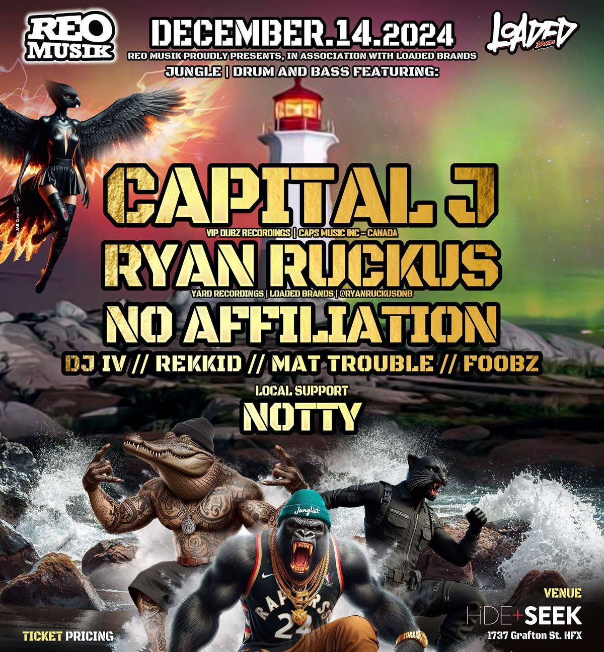 ONE SOUND CANADA TOUR : CAPITAL J, RYAN RUCKUS, NO AFFILIATION at HIDE+SEEK