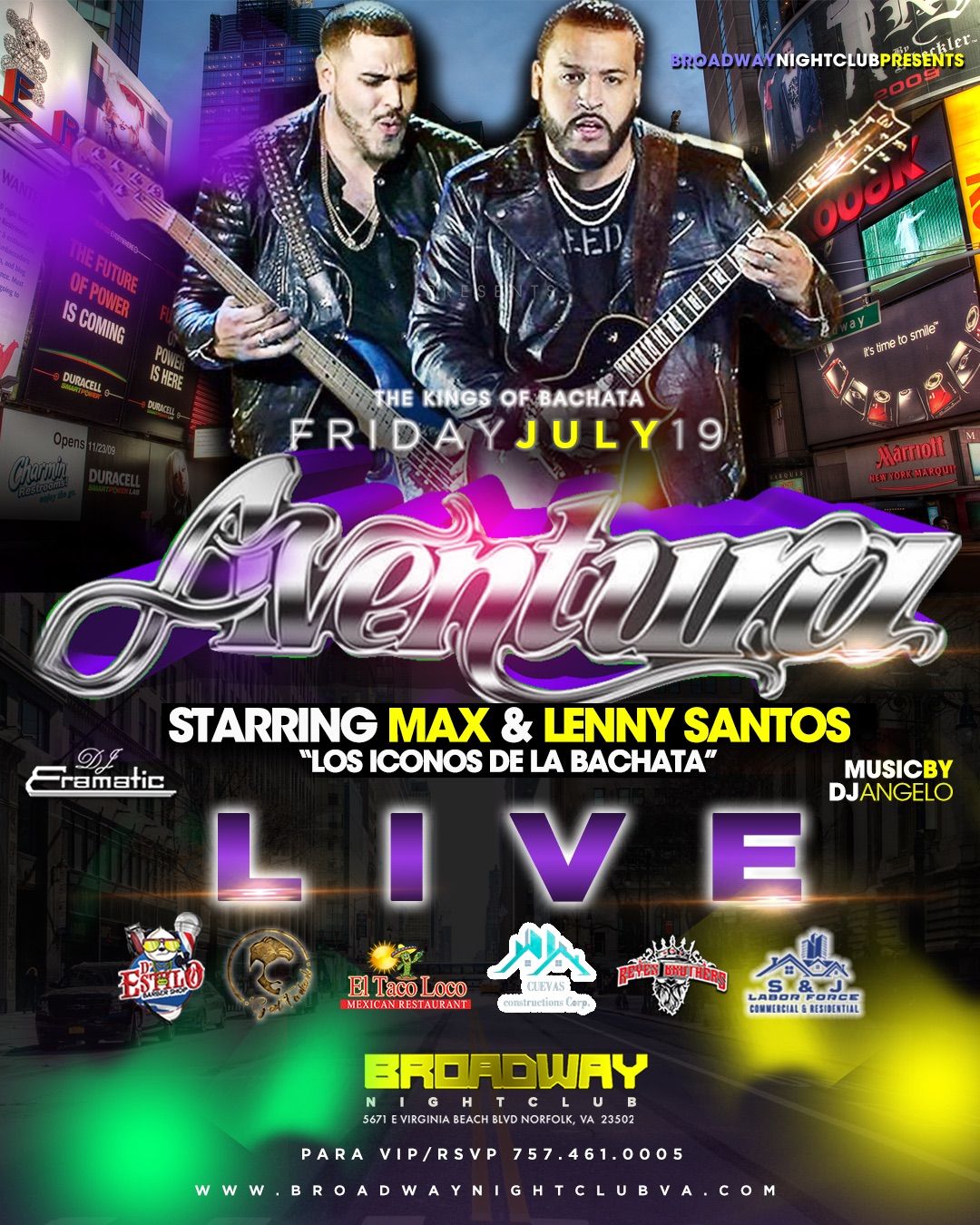 Aventura LIVE Starring Max & Lenny Santos 