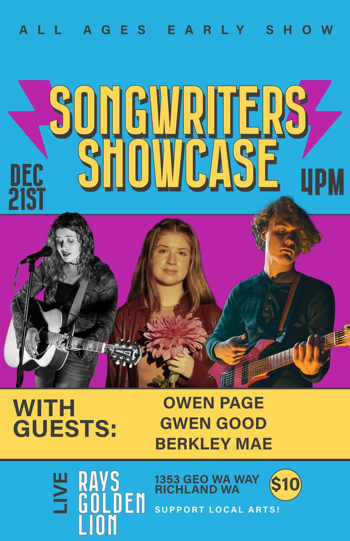 All Ages Songwriters Showcase! 