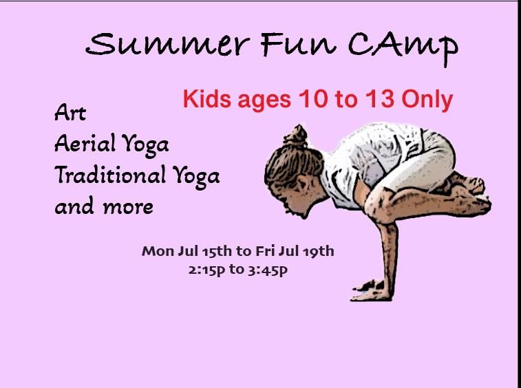 Summer Fun Camp for ages 10 to 13