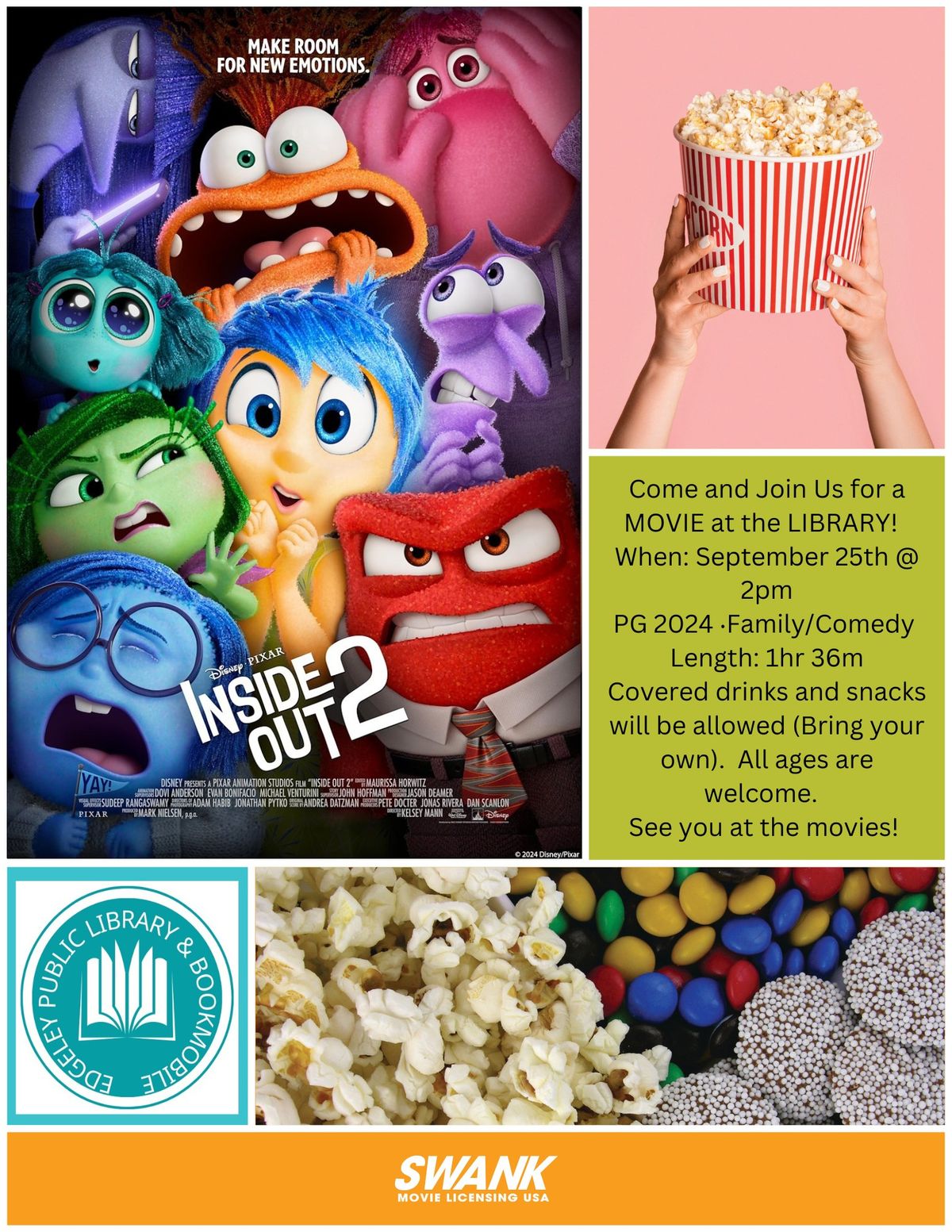 Movie at the Library--Inside Out 2