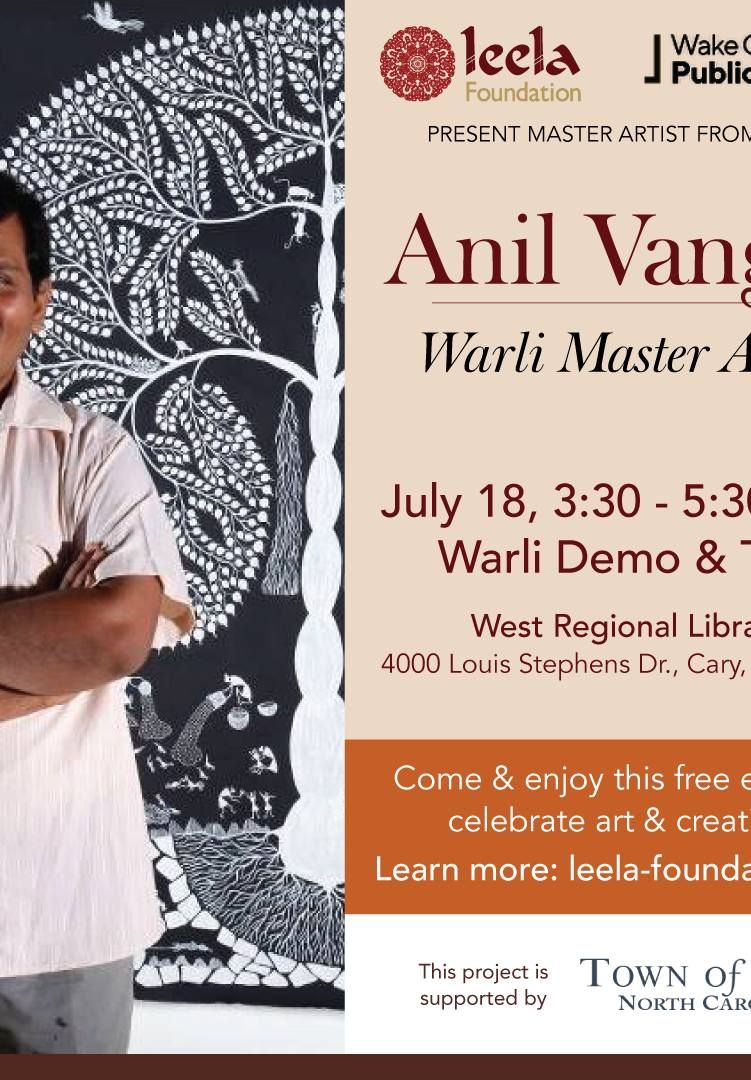 FREE - Warli Master artist Anil Vangad Demo & Talk in Cary - July 18, 3:30 to 5:30 p.m.