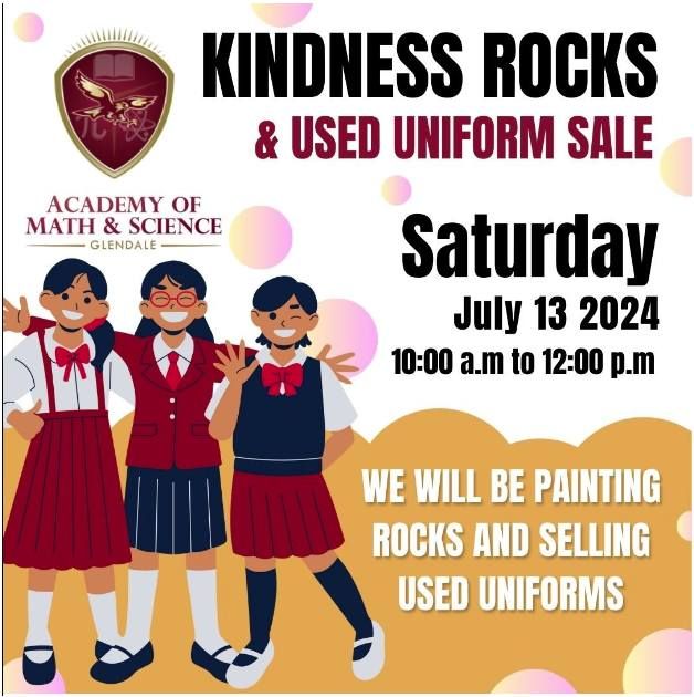 Kindness Rocks and Used Uniform Sales