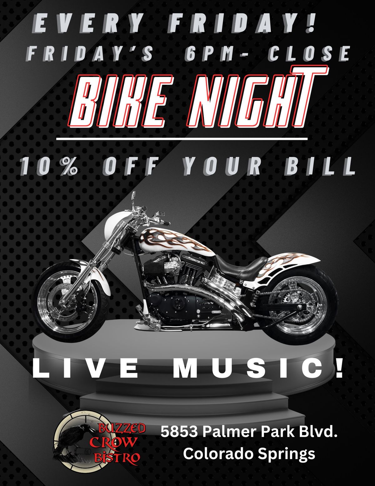 Bike Night!  Every Friday starting at 6 PM!