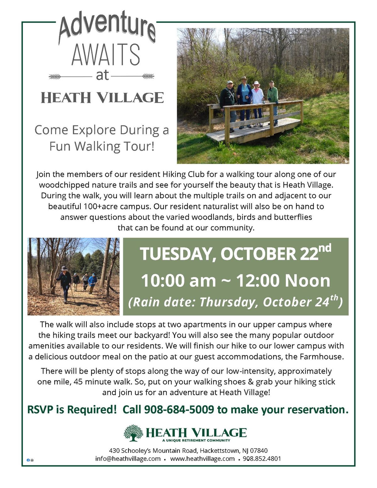 Heath Village Nature Walk Tour & Luncheon