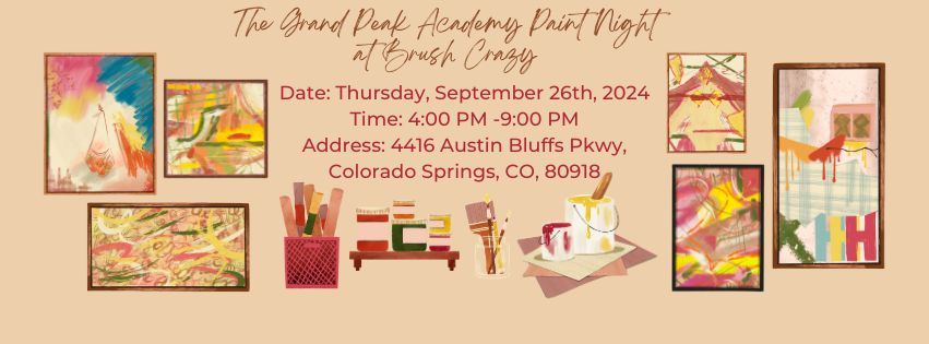 The Grand Peak Academy Paint night at Brush Crazy