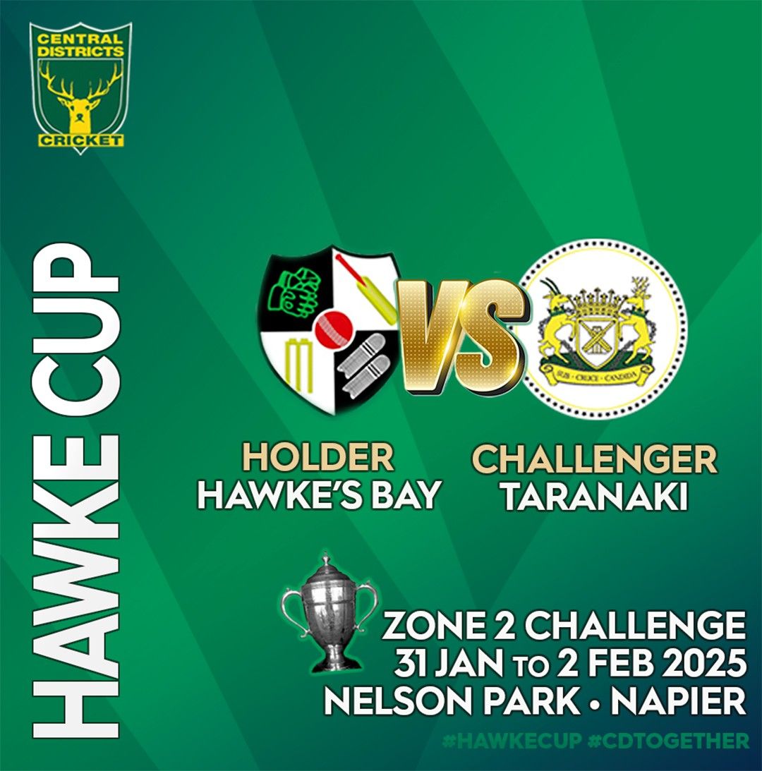 HAWKE CUP | ZONE 2 Challenge Match - Hawke's Bay (holder) v Taranaki