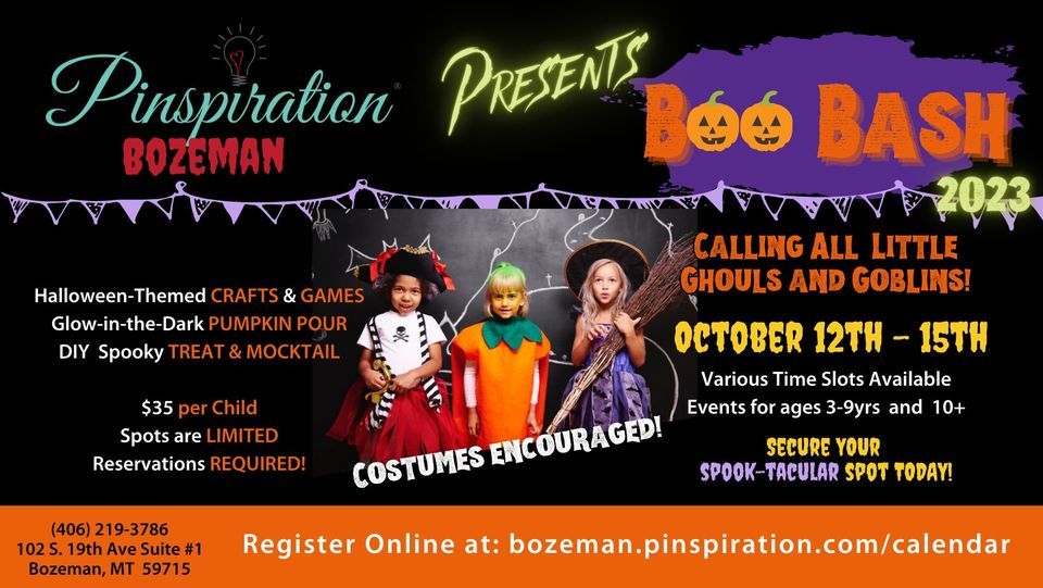 Boo Bash 2023!, Pinspiration Bozeman, 12 October to 15 October