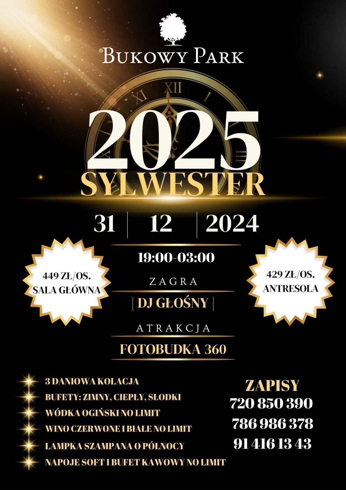 Sylwester 2024\/2025 w Bukowy Park!\ud83e\udd42