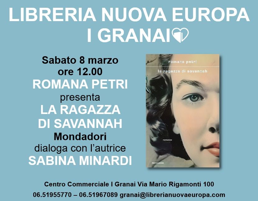 ROMANA PETRI presenta LA RAGAZZA DI SAVANNAH Mondadori