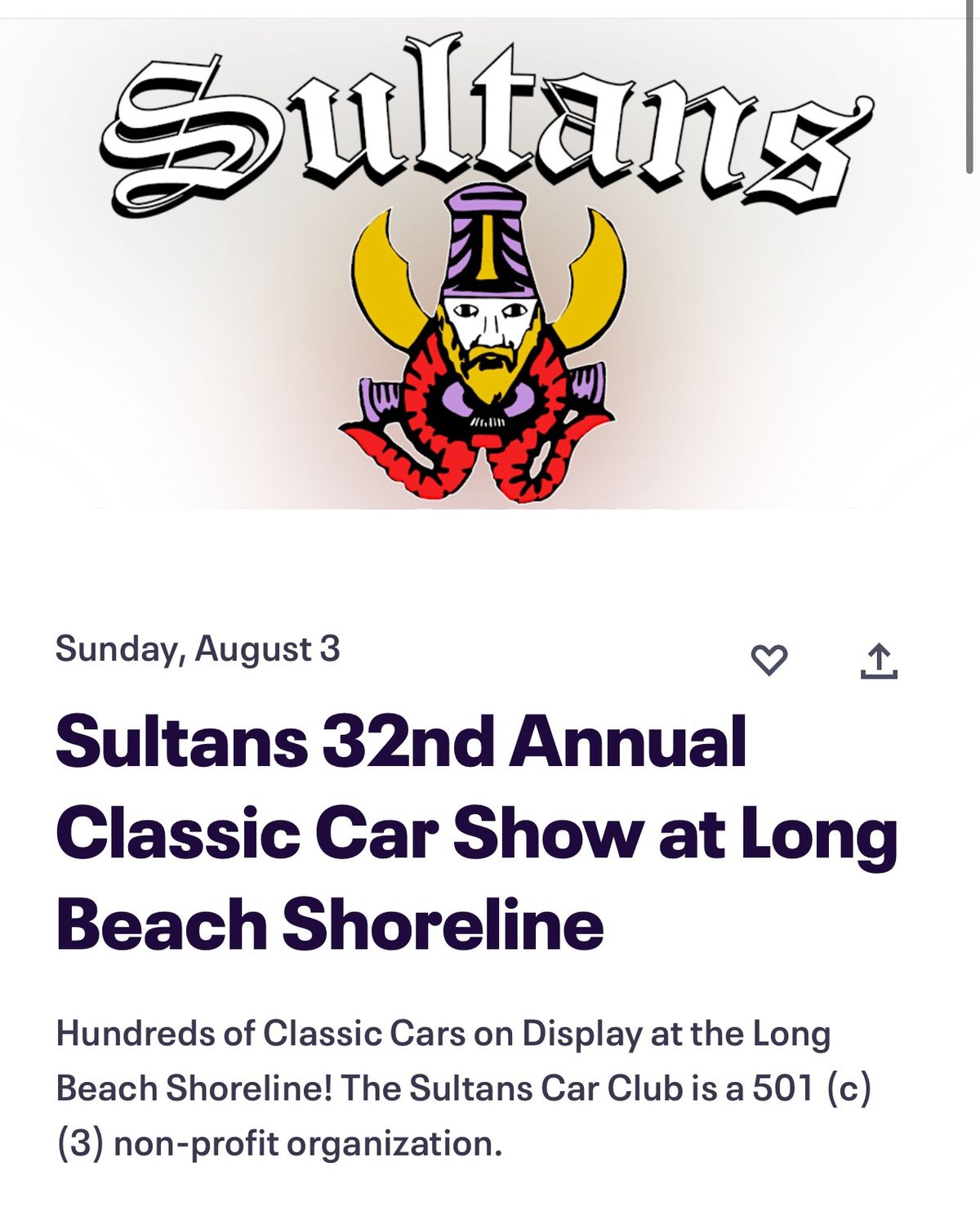 Sultans 32nd Annual Classic Car Show at Long Beach Shoreline