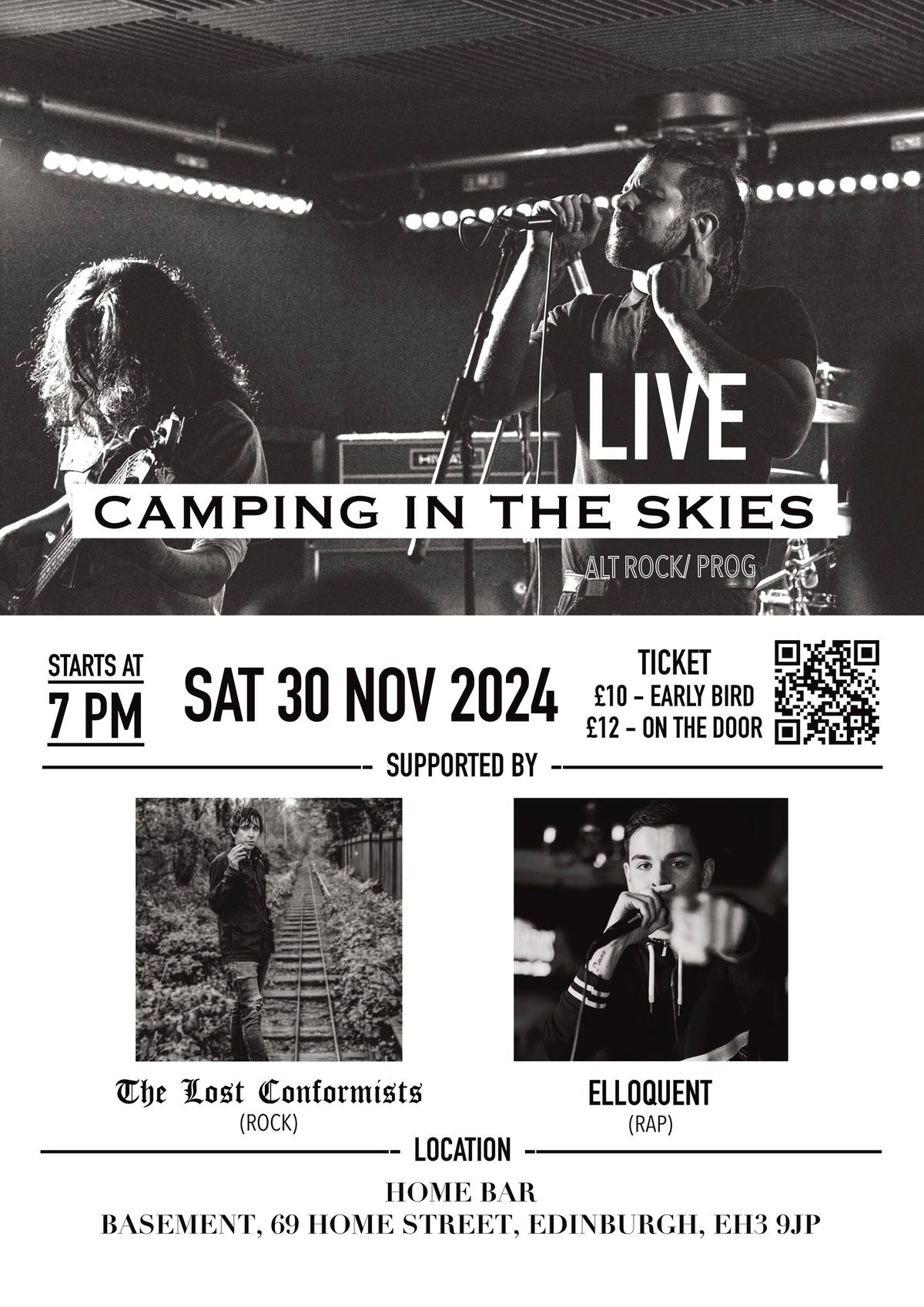 CAMPING IN THE SKIES - LIVE WITH SPECIAL GUESTS: THE LOST CONFORMISTS & ELLOQUENT