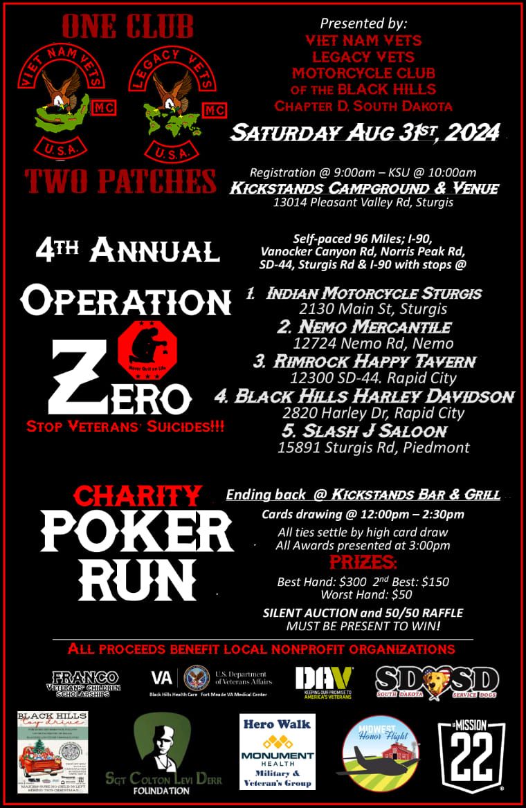 4th Annual OPERATION ZERO charity POKER RUN 