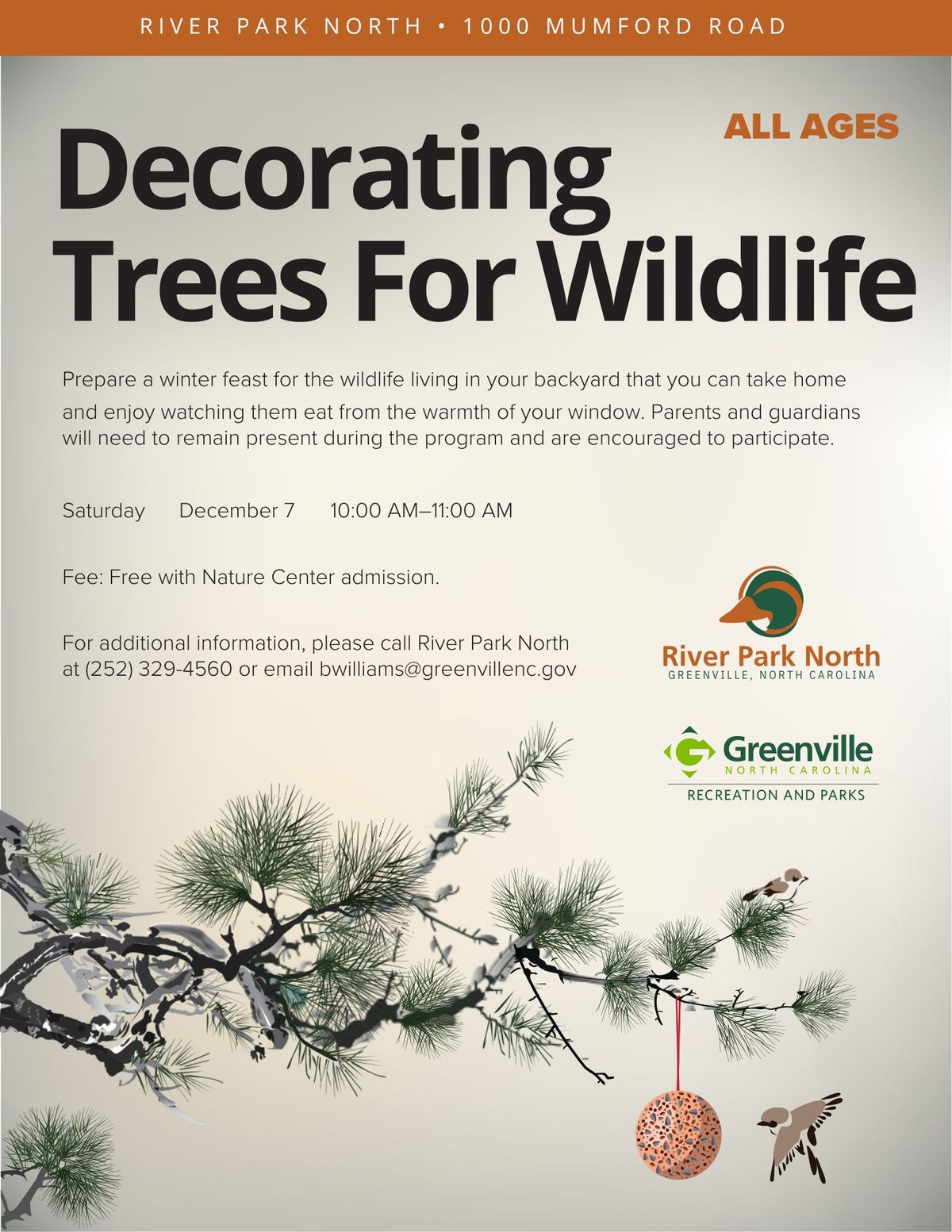 Decorating Trees for Wildlife at River Park North 