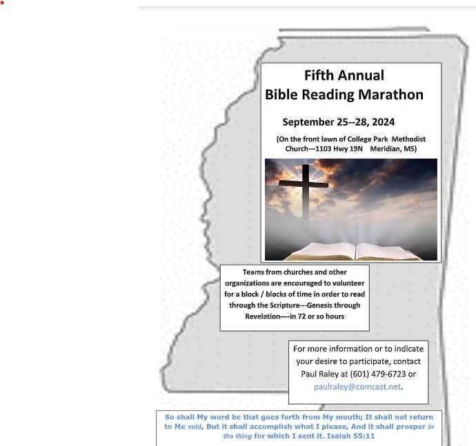 Fifth Annual Bible Reading Marathon