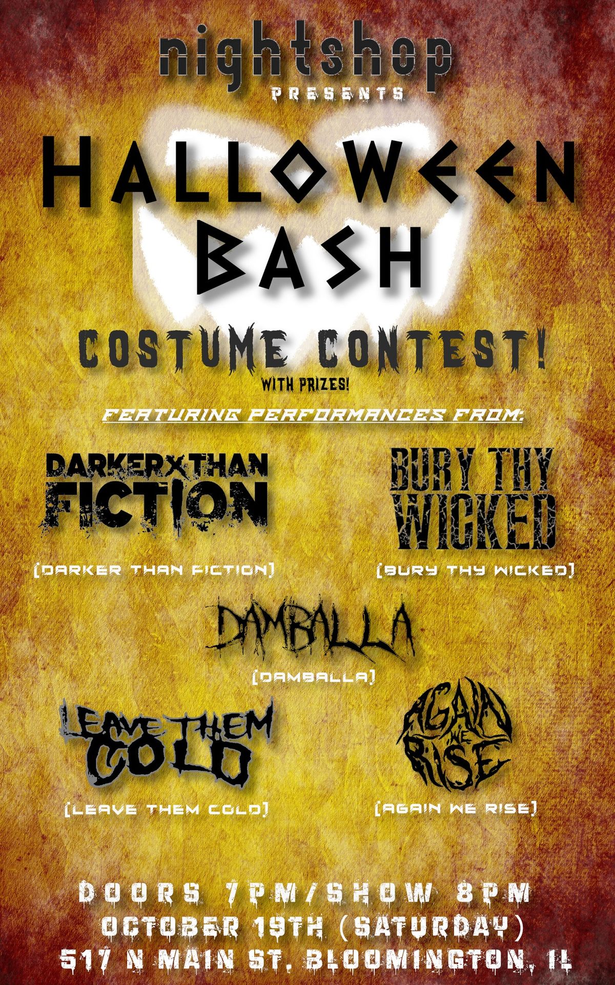 HALLOWEEN COSTUME CONTEST:BURY THY WICKED\/AGAIN WE RISE\/DAMBALLA\/DARKER THAN FICITON\/LEAVE THEM COLD