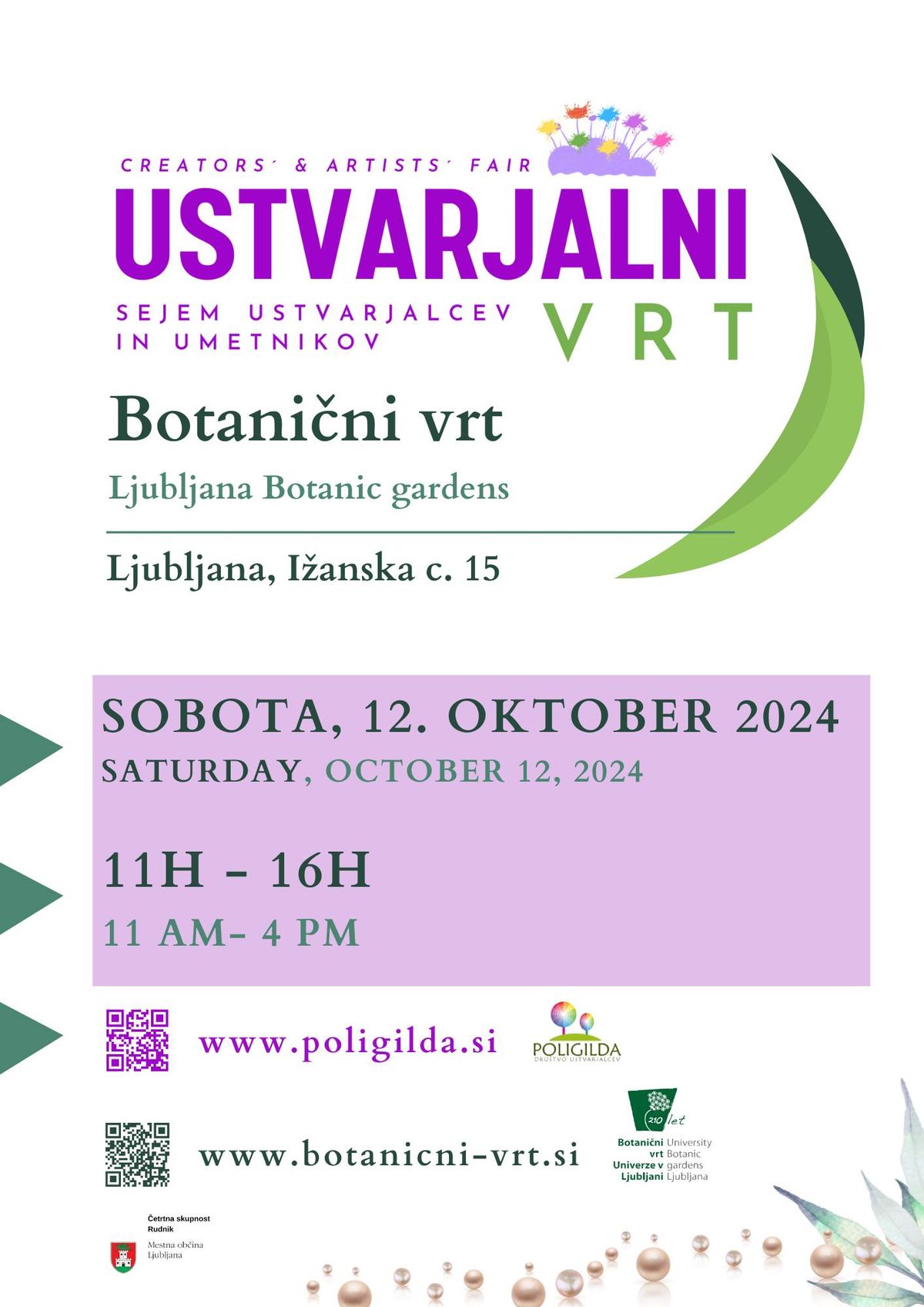 3. USTVARJALNI VRT, sejem umetnikov in ustvarjalcev v Botani\u010dnem vrtu UL