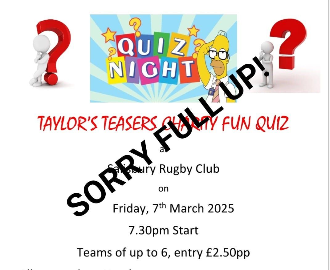 ***Full***Taylor's Teasers Charity Quiz Night 