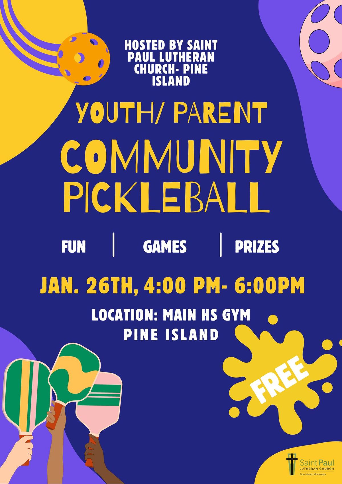 Youth\/Parent Community Pickleball Event