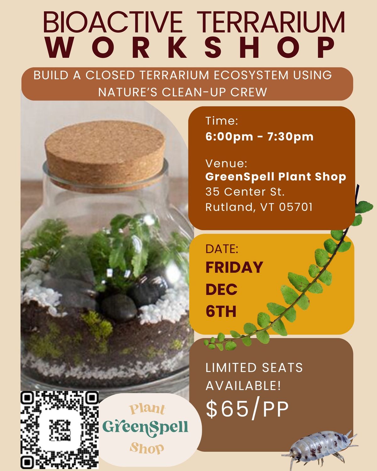 BIOACTIVE TERRARIUM WORKSHOP  at GreenSpell 