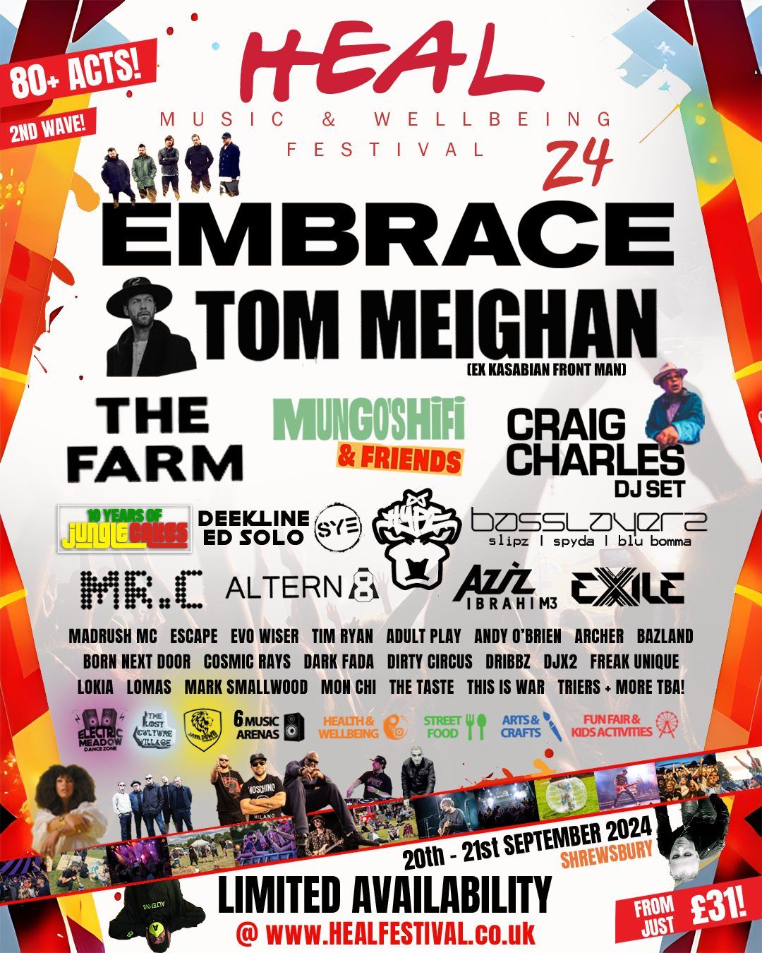Heal Festival 2024 - Embrace - Tom Meighan - Craig Charles - The Farm - Jungle Cakes + over 80 more!