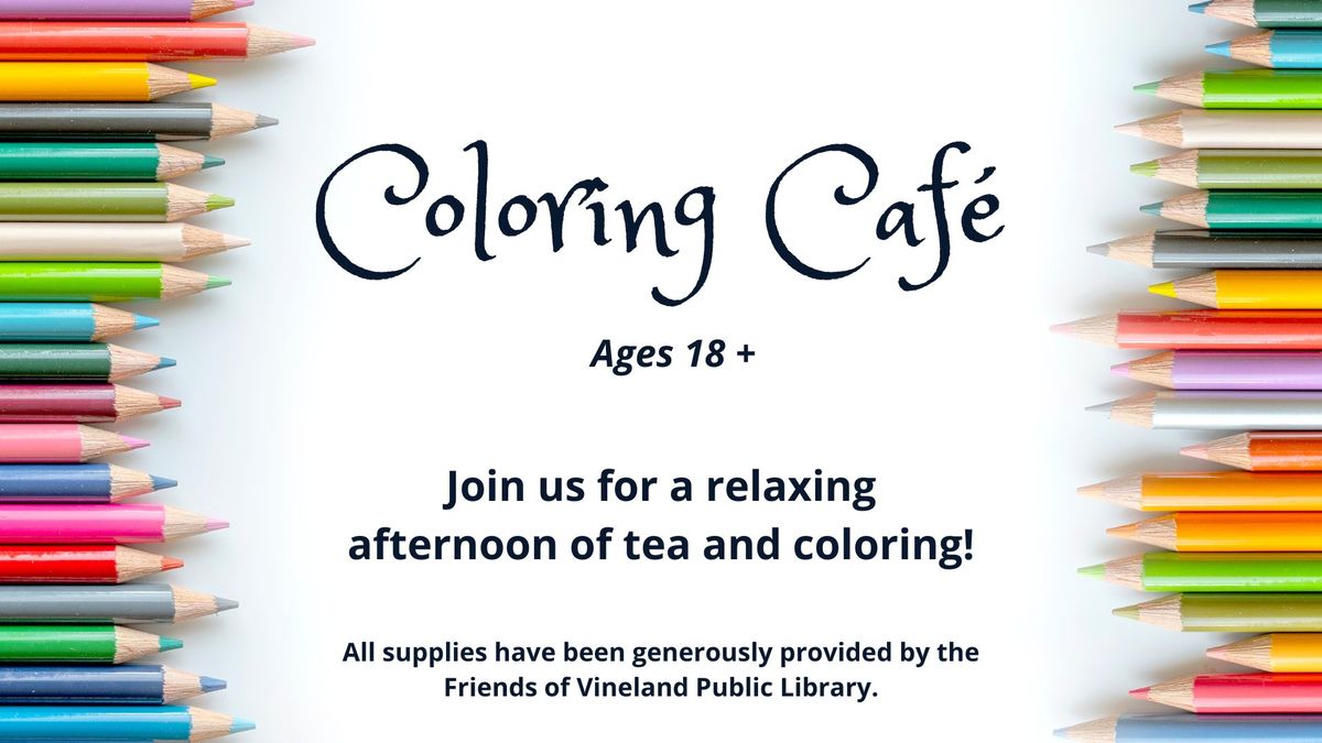 Afternoon Coloring Caf\u00e9 for Adults