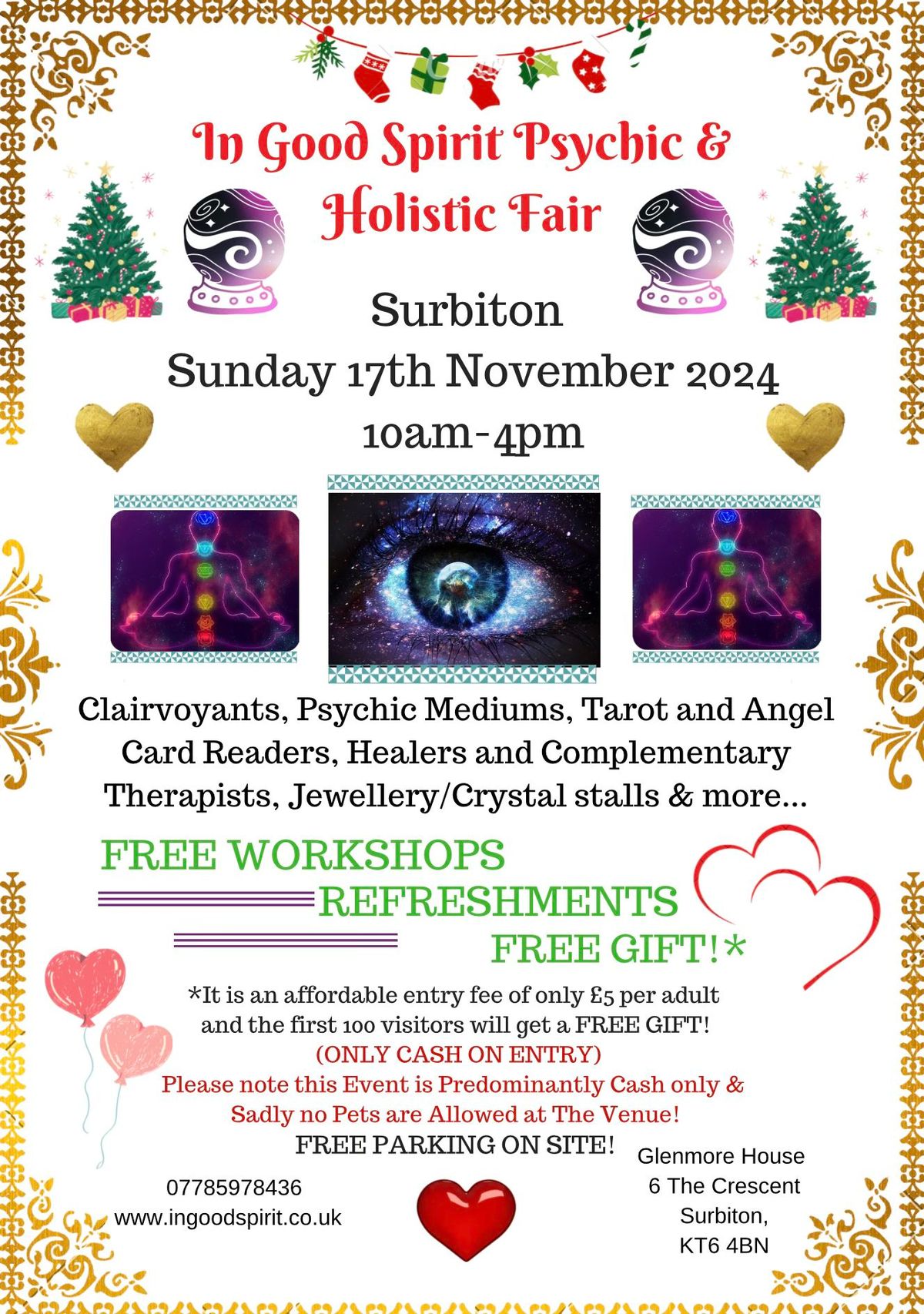 IN GOOD SPIRIT CHRISTMAS PSYCHIC & HOLISTIC FAIR! - Sunday 17th November 2024\ud83d\udd2e\ud83d\udd2e