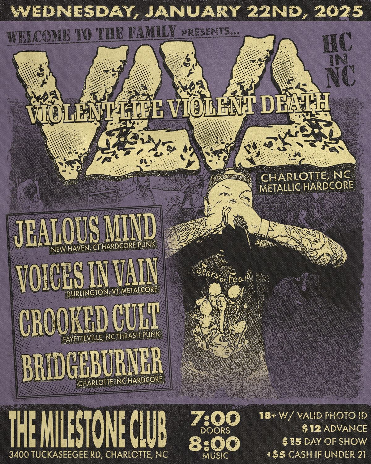 Violent Life Violent Death, Jealous Mind, Voices in Vain, Crooked Cult, and Bridgeburner