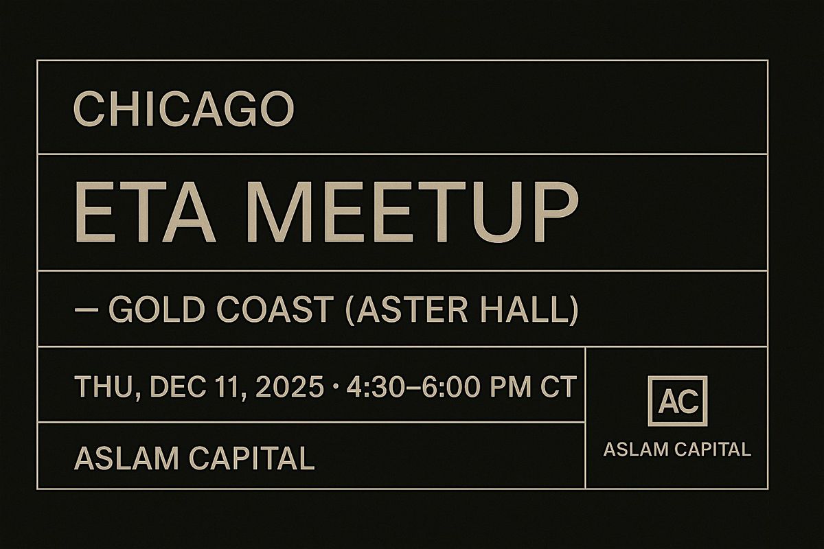 Chicago ETA Meetup \u2014 Gold Coast (Aster Hall)