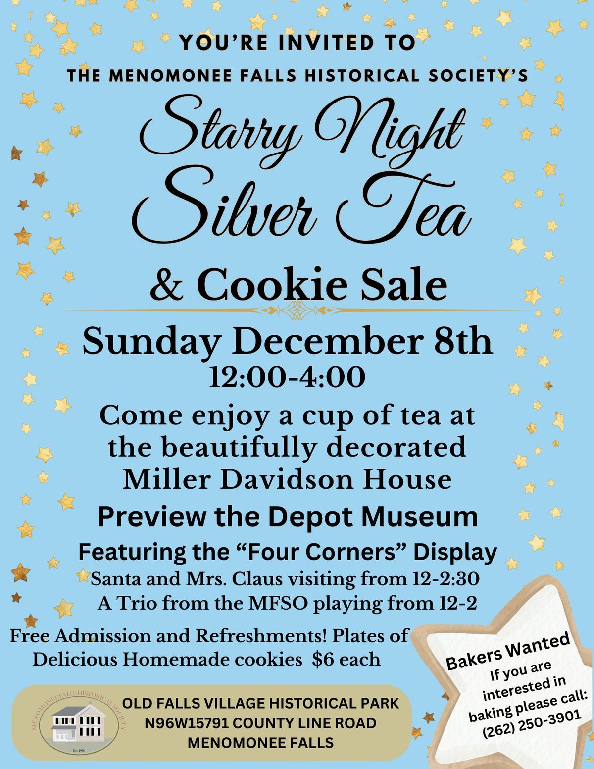 The Menomonee Falls Historical Society's Starry Night Silver Tea & Cookie Sale