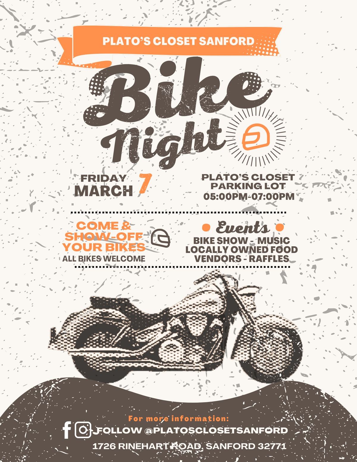 Bike Night @ Plato\u2019s Closet Sanford