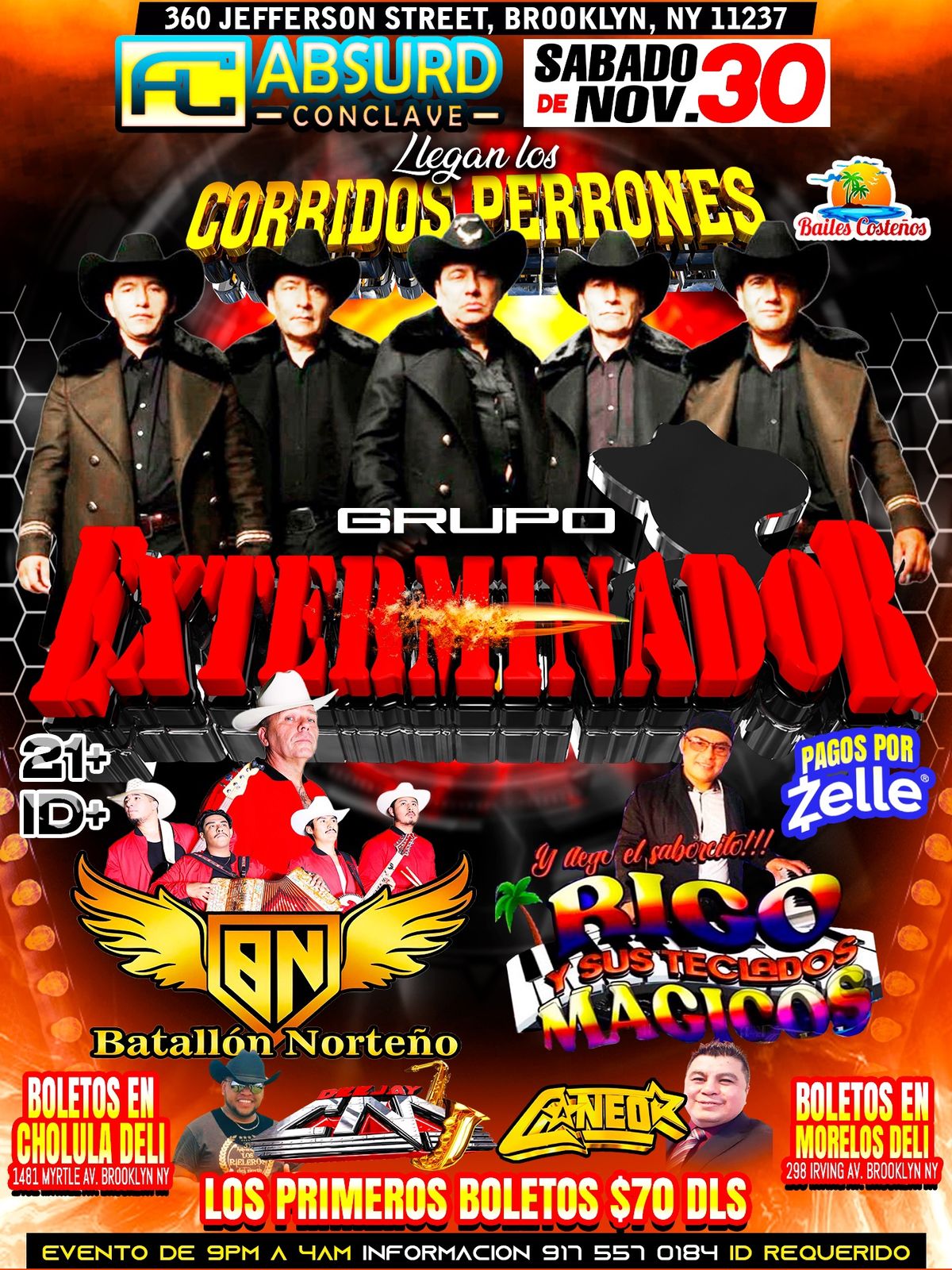 Grupo EXTERMINADOR, BATALL\u00d3N NORTE\u00d1O, RIGO Y SUS TECLADOS, DJ CM y SONIDO CANEO 