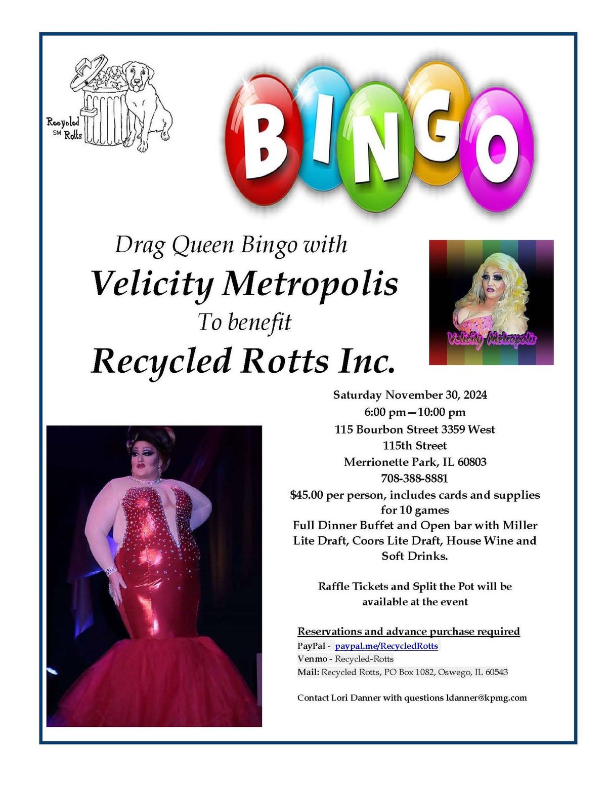 Recycled Rotts Fundraiser - Drag Queen Bingo