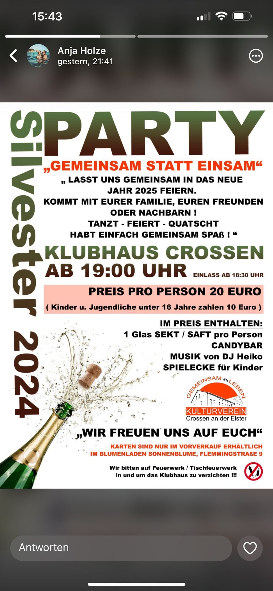 Silvester Party - Gemeinsam statt einsam 