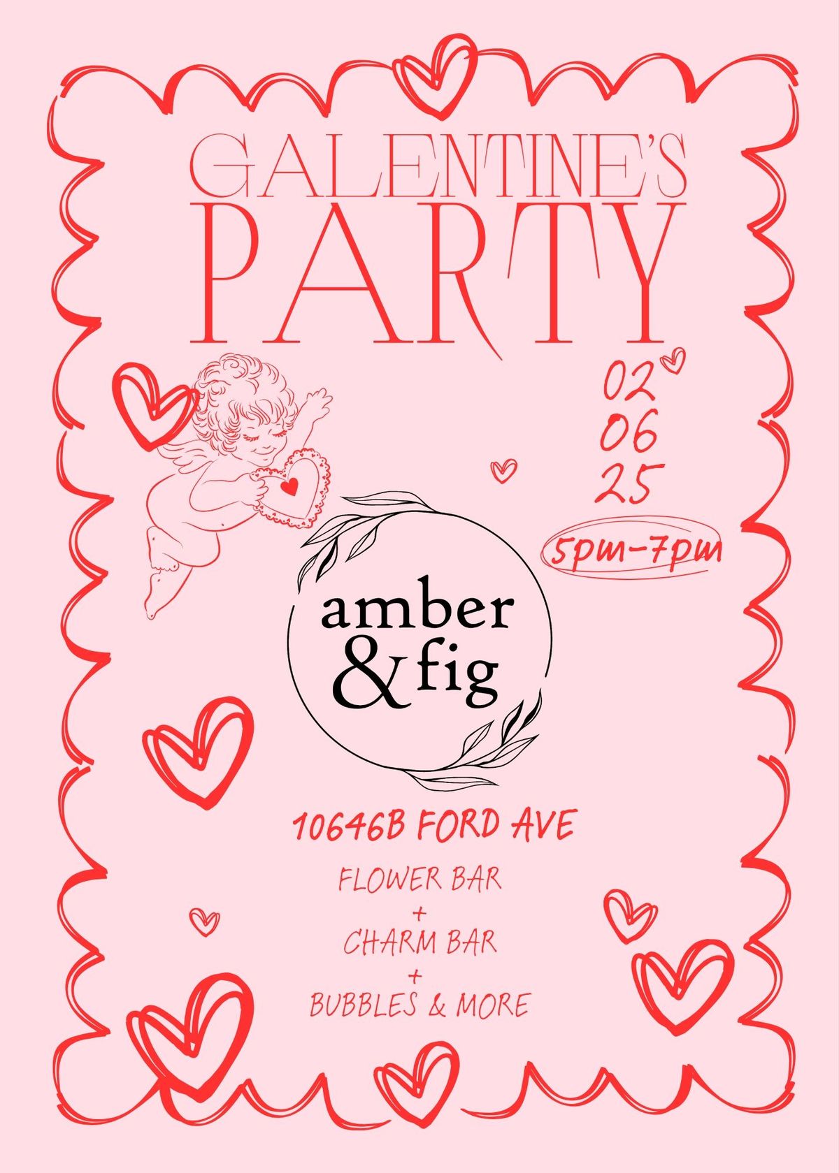 Galentine's Party + Flower Bar + Charm Bar 