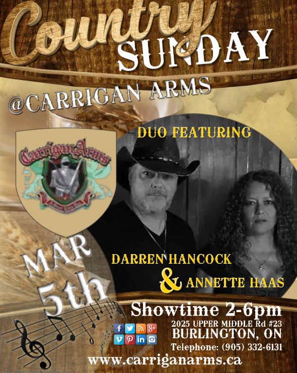 Carrigan Arms presents Country Sundays with Darren & Annette, Carrigan ...