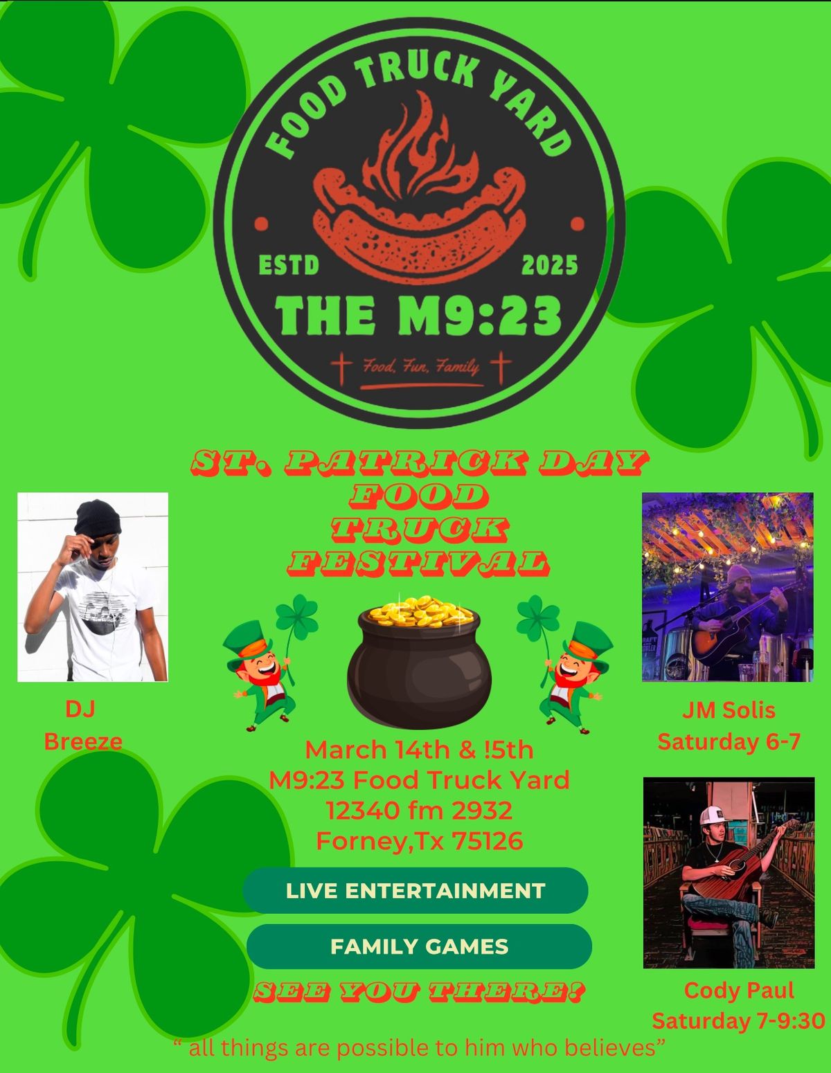 St Patrick\u2019s Day Food Truck Festival 