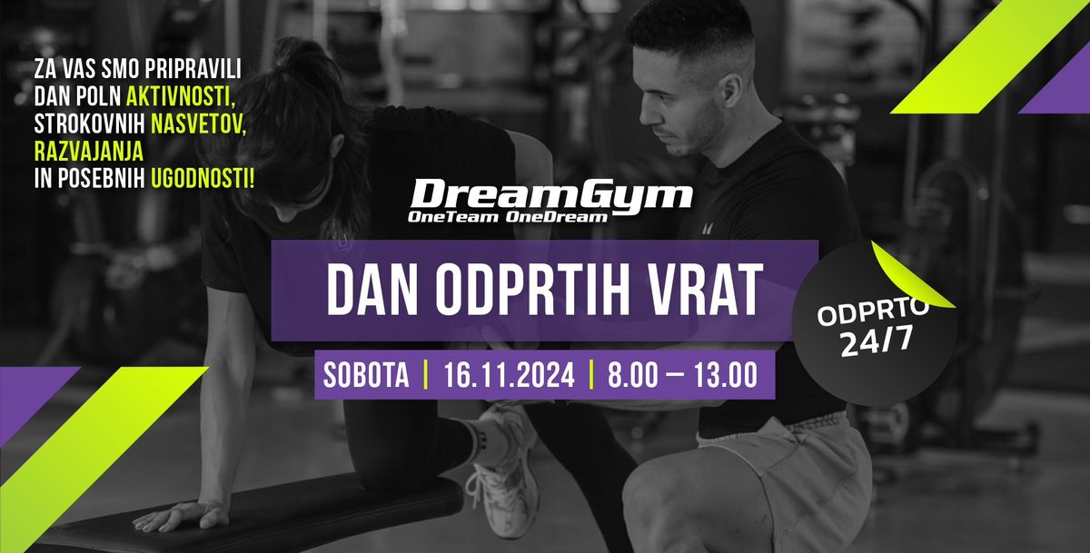 Dan odprtih vrat - Vstopite v Dream Gym BREZPLA\u010cNO \ud83e\udd73