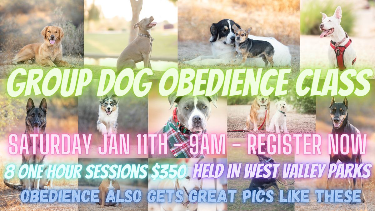 Group Dog Obedience Class Level 1 - Starts 1\/11\/25 - 9am - 1 hour - 8 Weeks