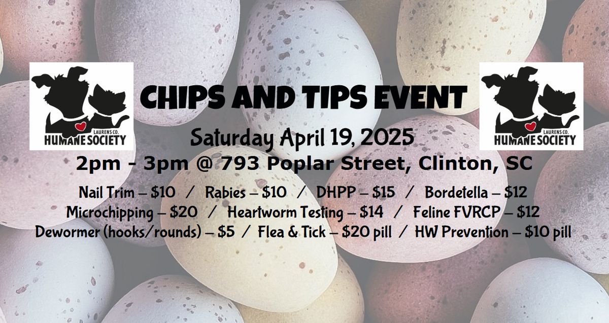 LCHS Chips & Tips April 19, 2025