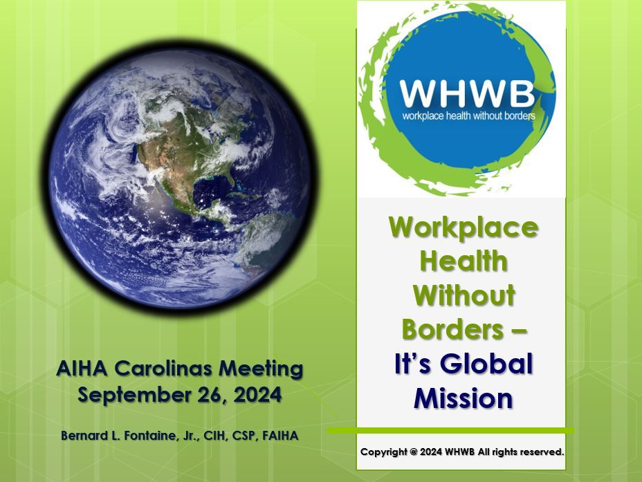 WHWB Addresses American Industrial Hygiene Association Carolinas Professional Development Conference