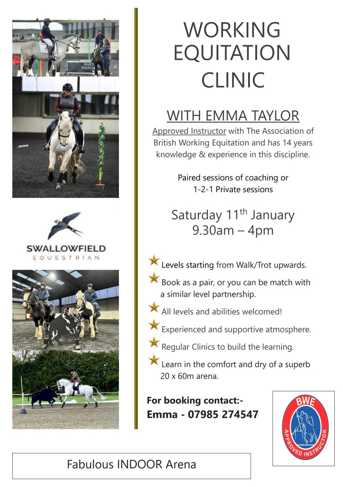 January Working Equitation Clinic at Swallowfield EC