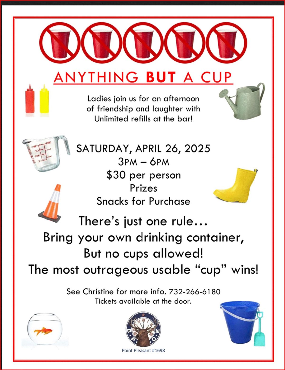 Anything But a Cup! (NOT A PUBLIC EVENT, see details)