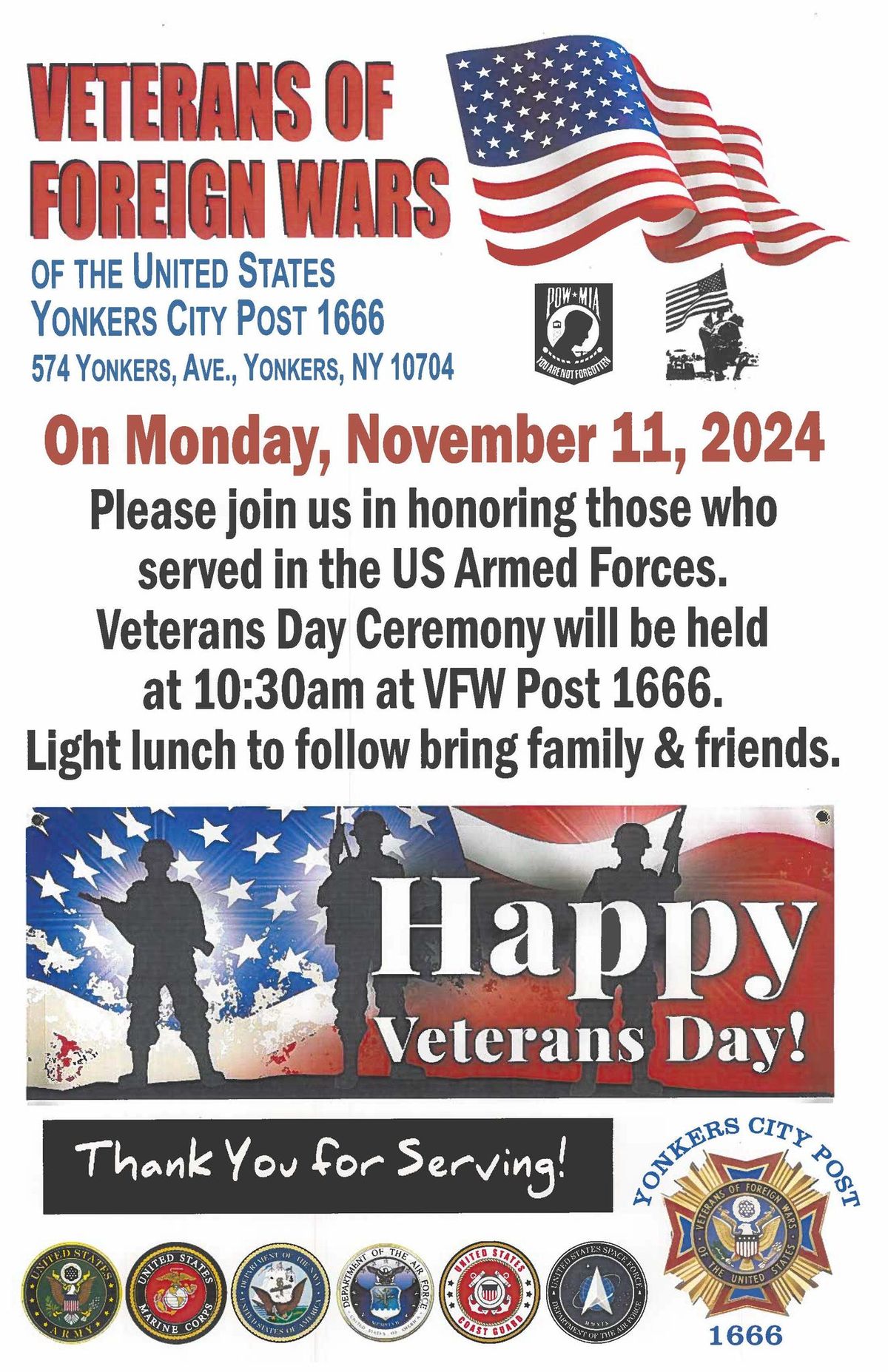 Veterans Day Ceremony _ Yonkers City Post 1666 V.F.W. 