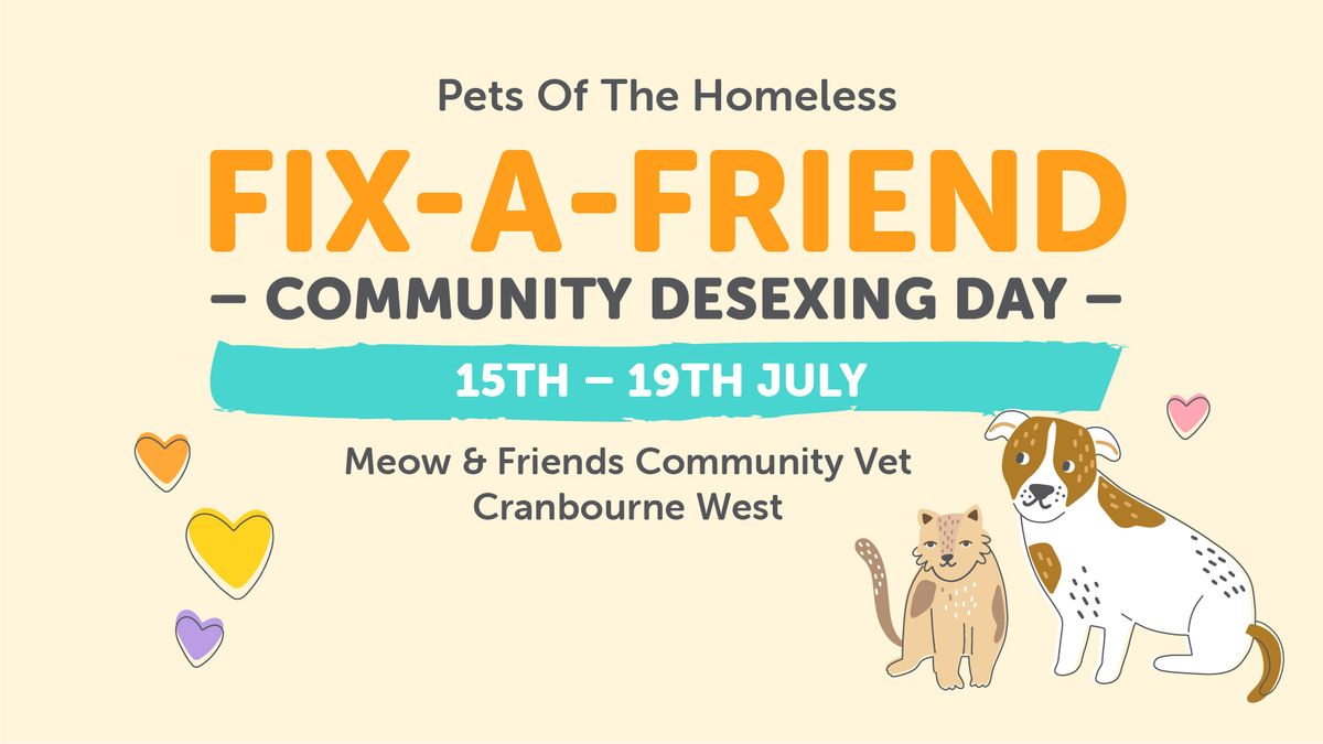 Fix-A-Friend Community Desexing Day - May