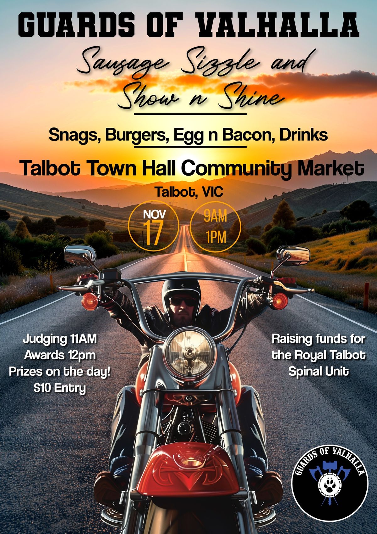  Guards of Valhalla, Talbot Town Hall Community Market Sausage Sizzle & Show n Shine