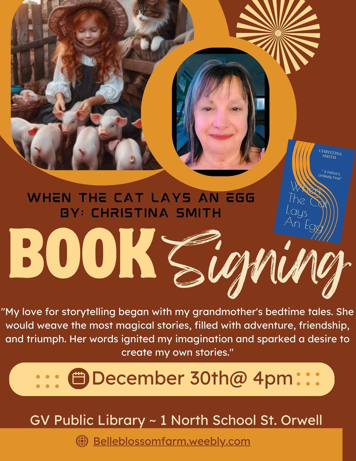 Local Author Christine S. Smith - Local Author Book signing. First 10 people get a Free book