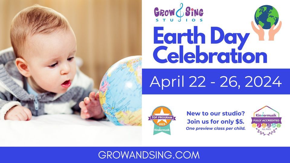$5: Kindermusik class during our weeklong Earth Day Celebration!