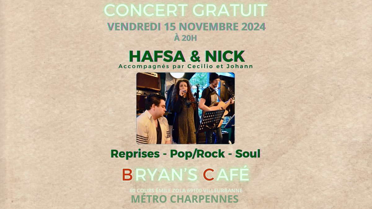 \u266b\u266a Concert Gratuit au Bryan's Caf\u00e9! \u266a\u266b