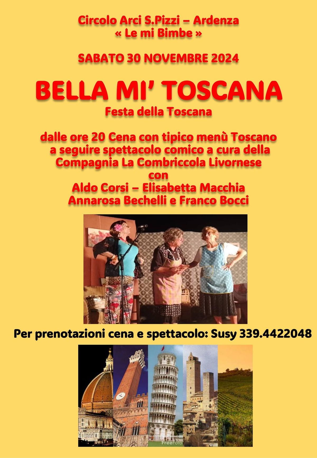 Bella mi'Toscana spettacolo e cena dedicata alla Toscana 